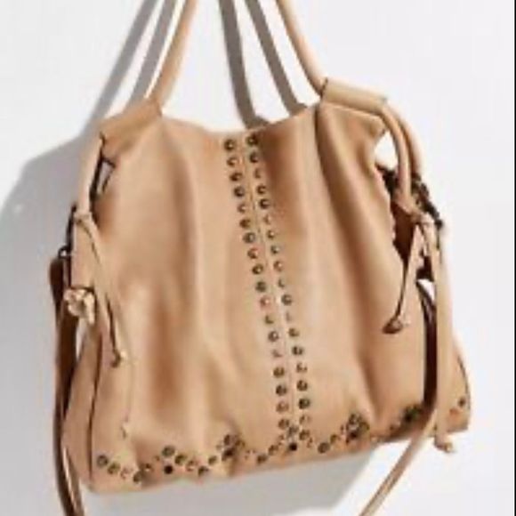 We The Free Studded Leather Savoy Tote by Free People NWT MSRP $198 - Picture 2 of 10